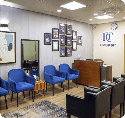 DentoCorrect clinic reception and waiting area