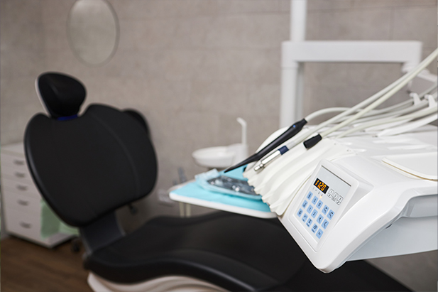 Dental chair is in the dental clinic in Rawalpindi.