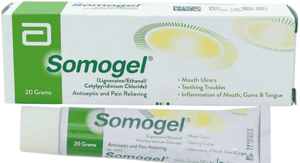 Somogel to reduce the mouth ulcer